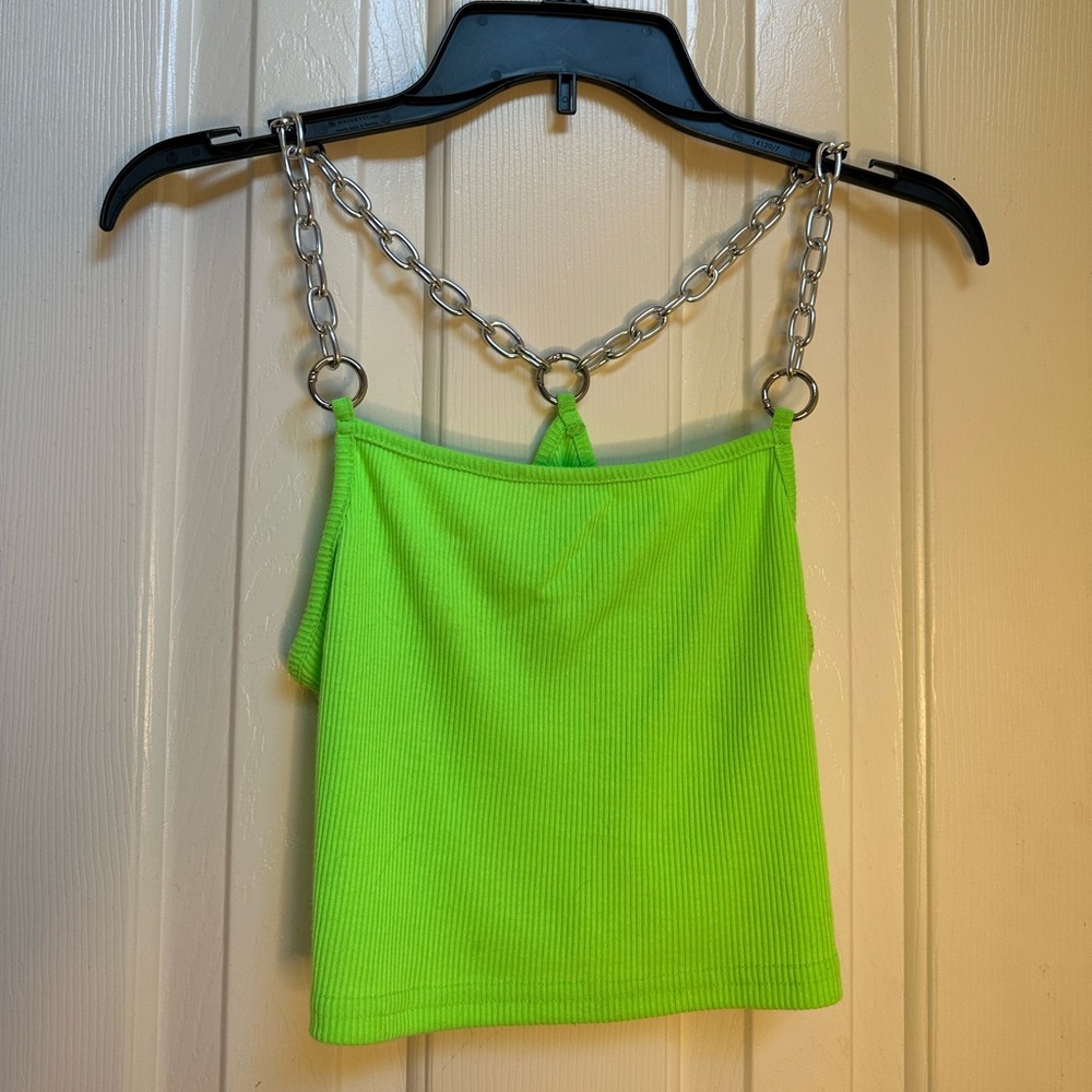 Neon Green Chain Straps Tank Top